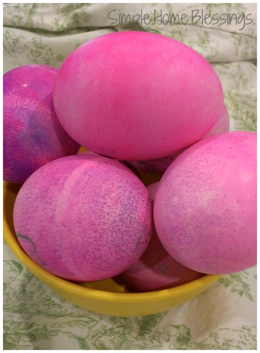 Toddler Dyed Easter Eggs