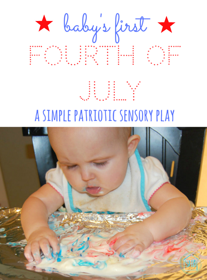 simple sensory play for babies for the 4th of July