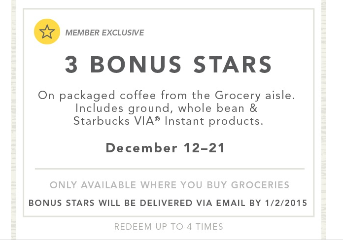 starbucks rewards from purchasing coffee at the store