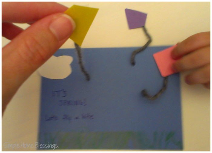 Toddler Craft It's Spring Flying Kite Postcard