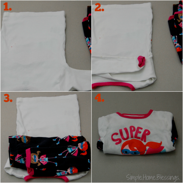 Folding Longsleeve Kids Bedclothes - simple steps