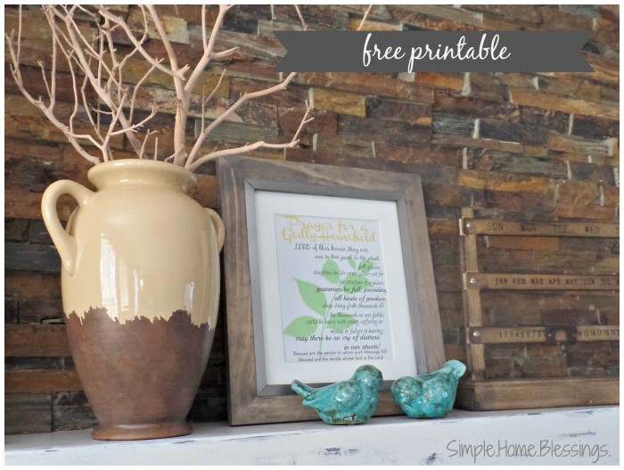 Free Printable Prayer for a Godly Household - home blessing