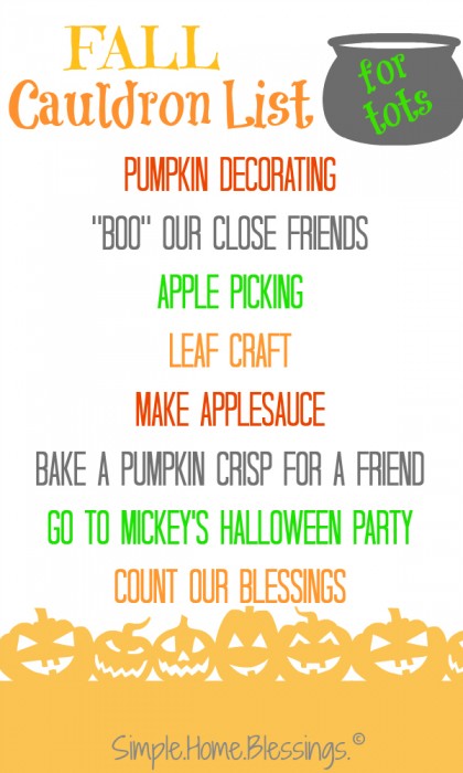 Fall Bucket list for Toddlers
