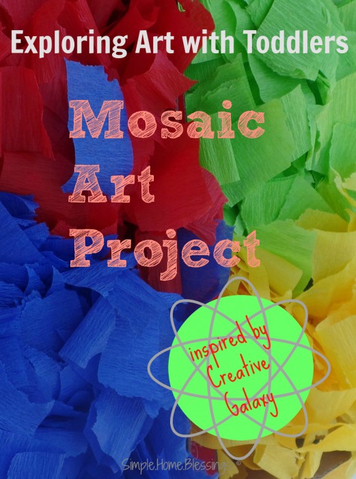 mosaic art project for toddlers, inspired by Creative Galaxy