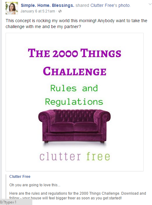 clutter free 2000 things challenge