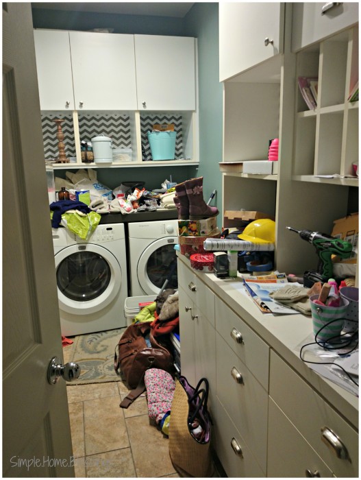 a peek at our clutter filled laundry room 