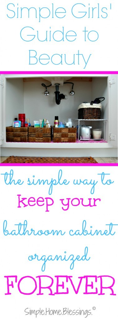the simple way to keep your bathroom cabinet organized FOREVER - I tried this last year and it still looks this good! 
