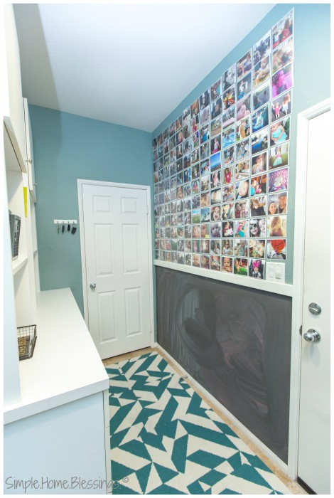 Family Instagram Display Wall in laundry room
