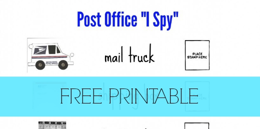 Post Office "I Spy" for preschoolers