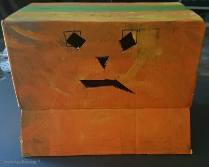 A Toddler/Preschool Halloween craft, a box-o-lantern