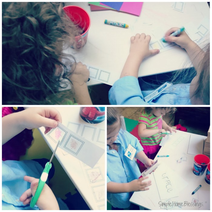 Stamp Creating activity for preschool mail man theme