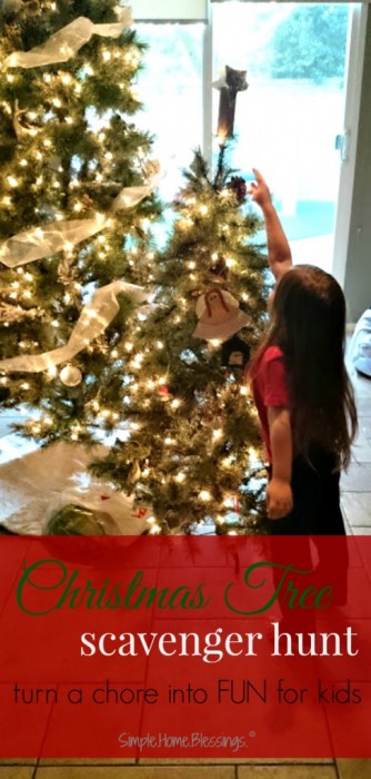 A Christmas Tree scavenger hunt turns a chore into FUN for kids