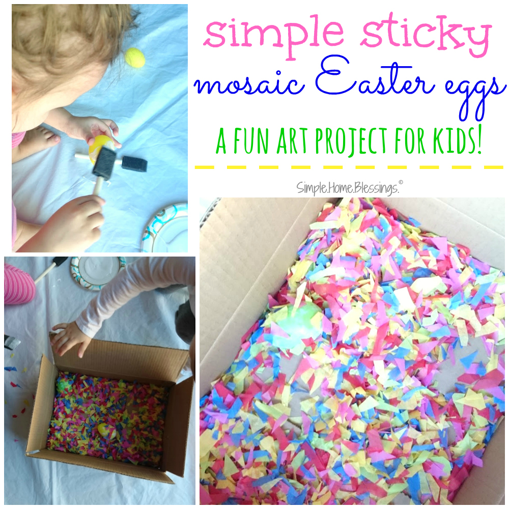 Mosaic Easter eggs art project for kids