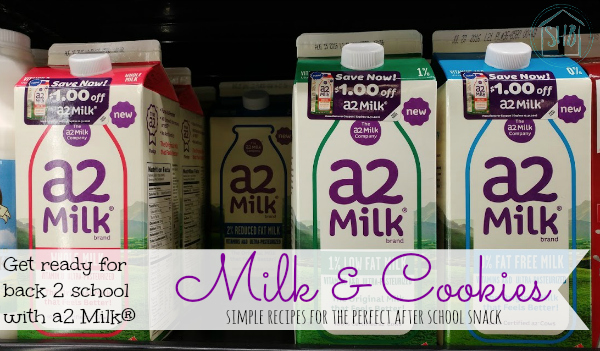 make the perfect back to school snack, cookies and milk with a2 Milk® and these super simple recipes for kids to make