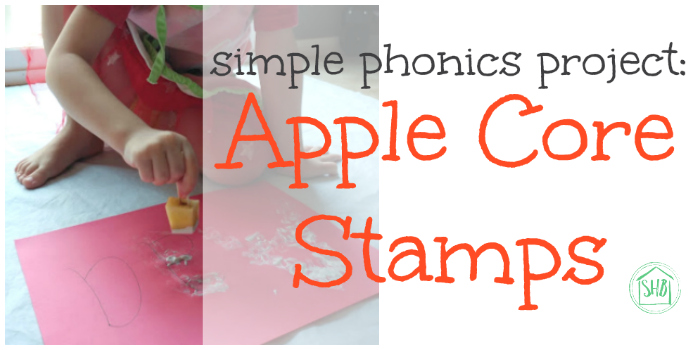 Apple Core Stamps - project for short-vowel sound Aaɑ