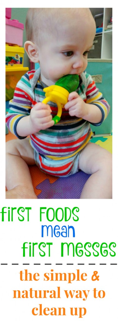 first foods lead to first messes - here's a super simple and natural way to clean up baby
