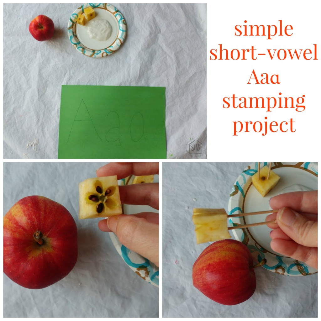 simple short-vowel Aaɑ stamping project setup