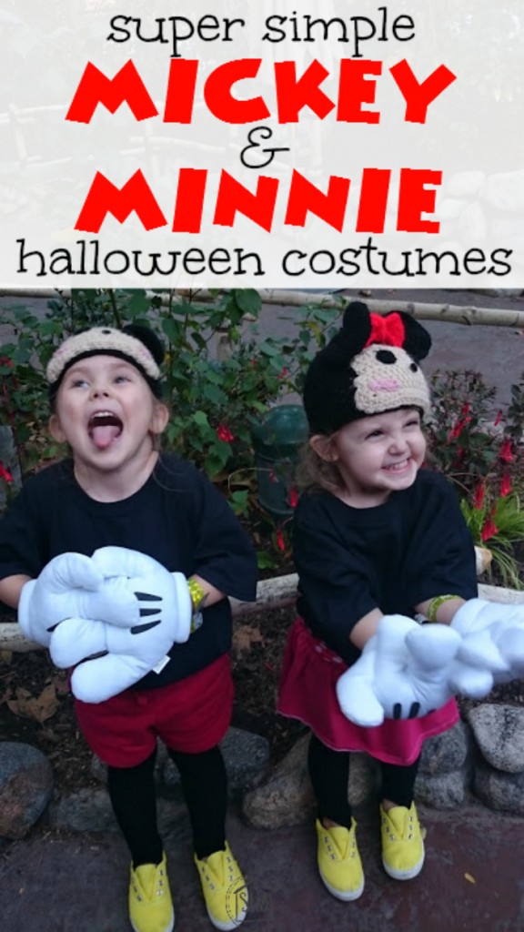 super simple Tsum tsum Mickey & Minnie Mouse costumes for halloween
