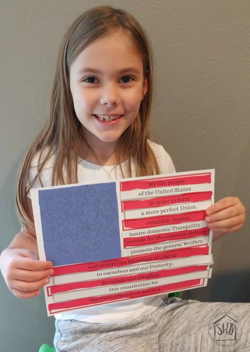 Create a Preamble Flag to learn the Preamble to the US Constitution and celebrate America's freedom and flag. 