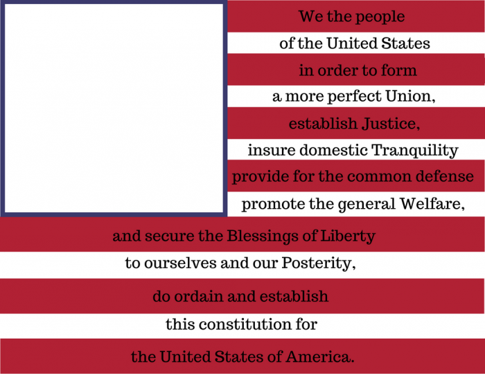 Create a Preamble Flag to learn the Preamble to the US Constitution and celebrate America's freedom and flag. 