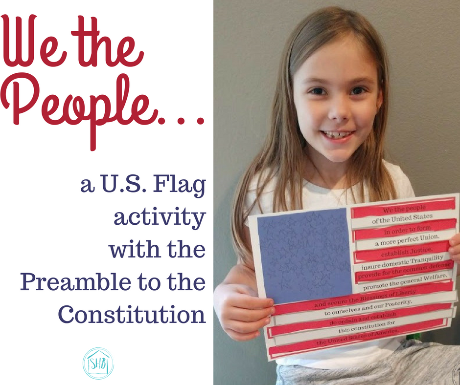 Create a Preamble Flag to learn the Preamble to the US Constitution and celebrate America's freedom and flag.