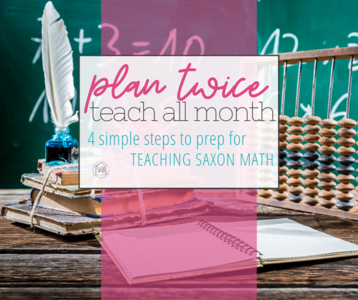 Make planning for Saxon math simple with these four steps for planning twice a month.
