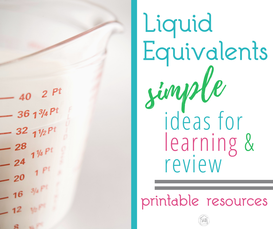 learn and review liquid equivalents with these simple hands-on activities for kids.  We use these in reviewing memory work for Classical Conversations math.  