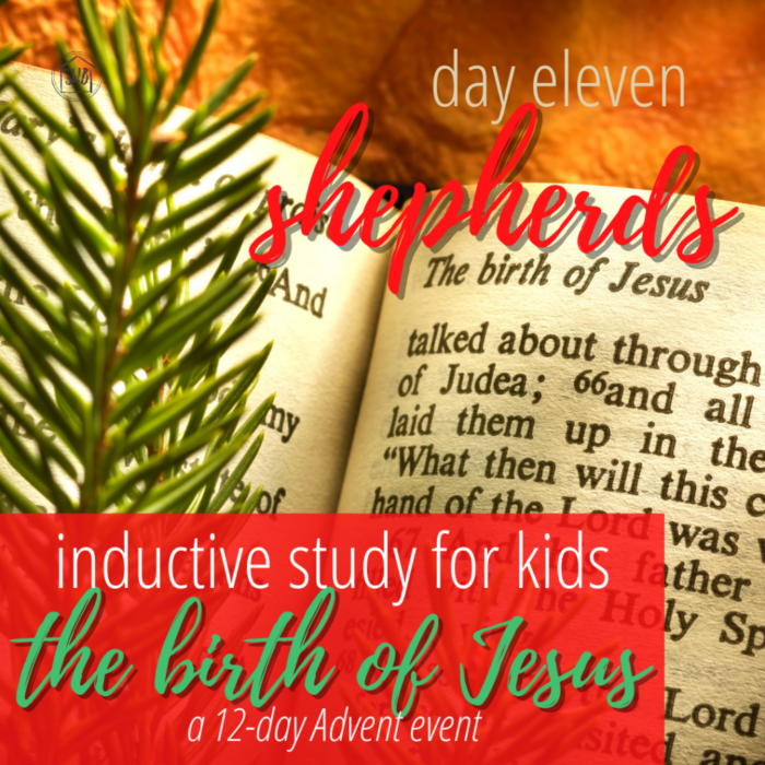 a simple Inductive Bible study for kids (and families) to learn the story of Jesus' birth - day eleven shepherds