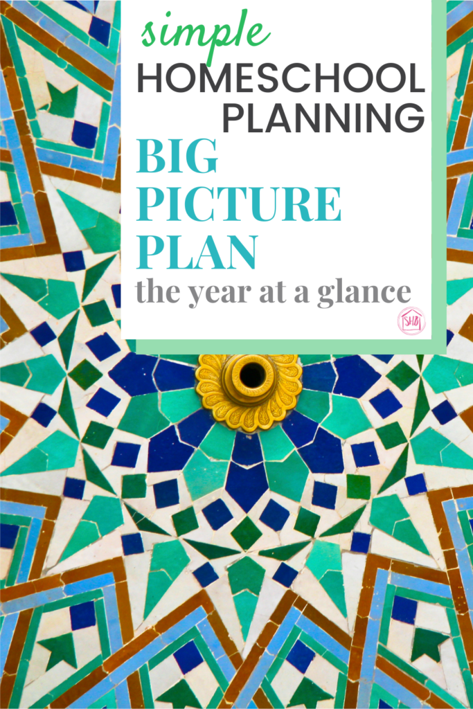 big picture planning for our homeschool - planning the year at a glance