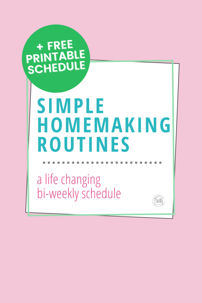A simple routine schedule for homekeeping - a simple solution to the problem of missed cleaning spots - a bi-weekly cleaning schedule